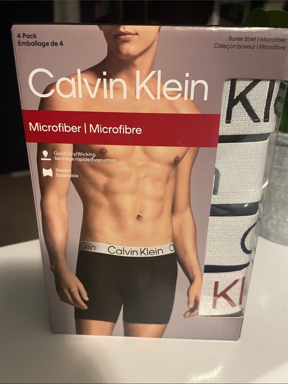 Calvin Klein Men’s Microfiber Boxer Briefs – Black (4-Pack)